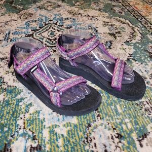 Merence Purple Strappy Outdoor Yogo Mat Sole Comfort Sandals, Size EU 38 US 7